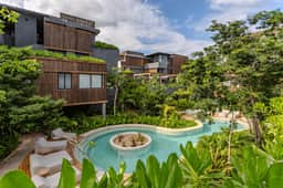 Lux 2BR Jungle Stay | Private Pool | 3min to Beach