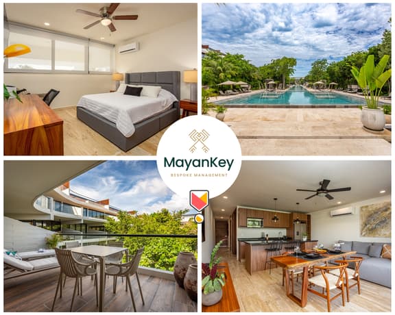Modern 2BR Playacar | Huge Pool | Gym | Free Bikes
