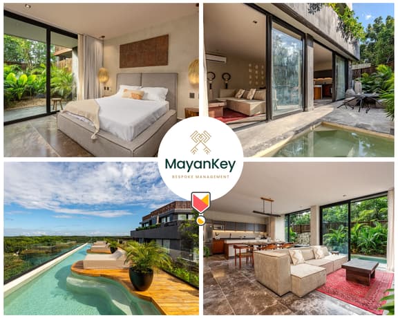 Lux 2BR Jungle Stay | Private Pool | 3min to Beach